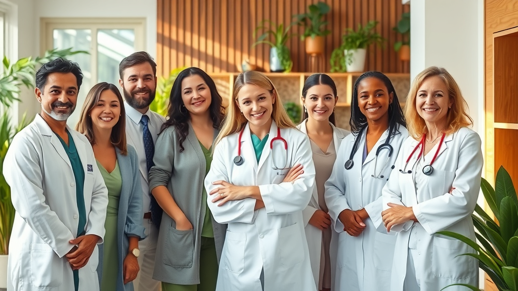 Diverse team of naturopathic doctors in a welcoming Sacramento wellness center.