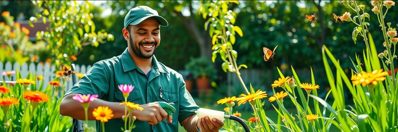 Natural pest control in Sacramento, eco-friendly specialist treating backyard garden
