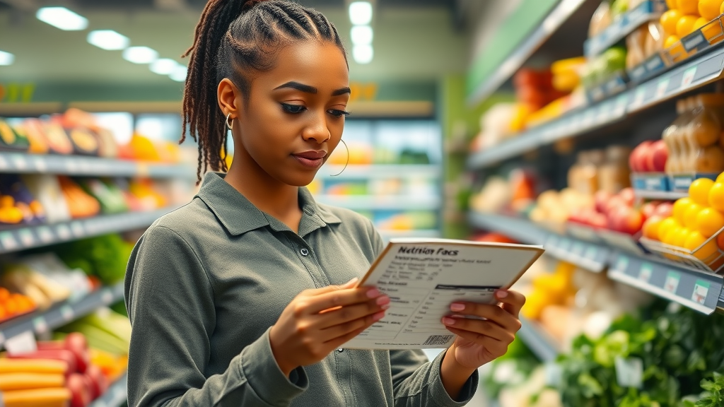 Empowered woman reviewing nutrition label with guidance from Sacramento nutritionist.