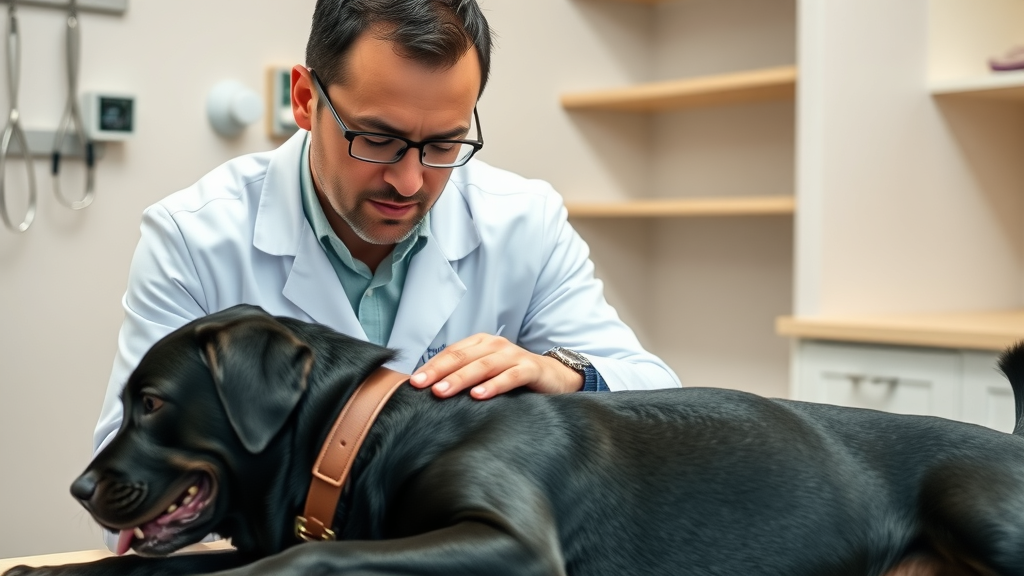 Sacramento pet chiropractor performing gentle spinal check on relaxed dog