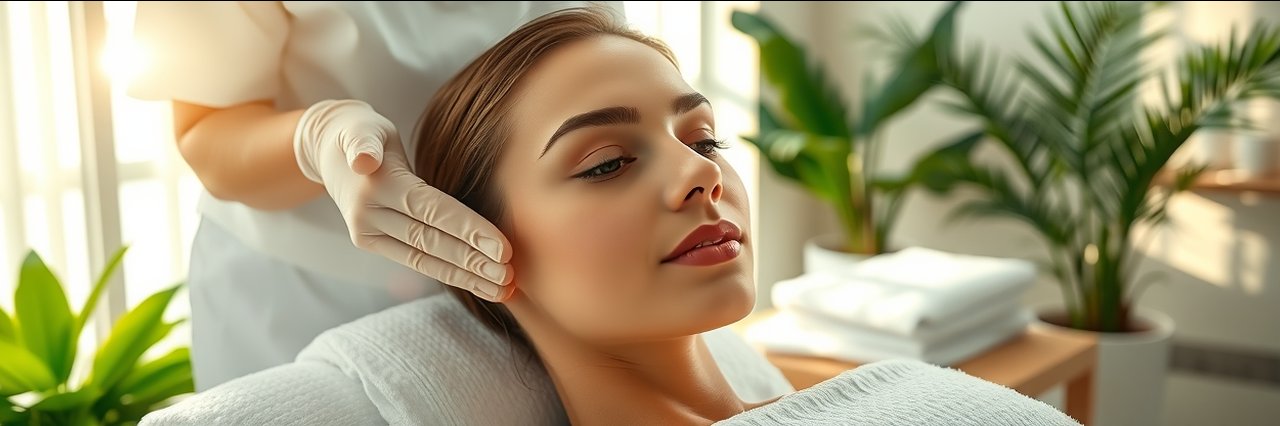 Best facials in Sacramento - Young woman enjoying a relaxing spa facial treatment
