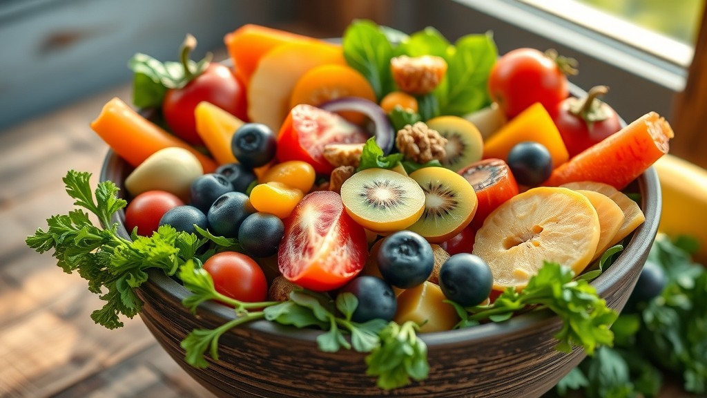Colorful plant based superfood bowl at Sacramento café with vibrant fresh ingredients