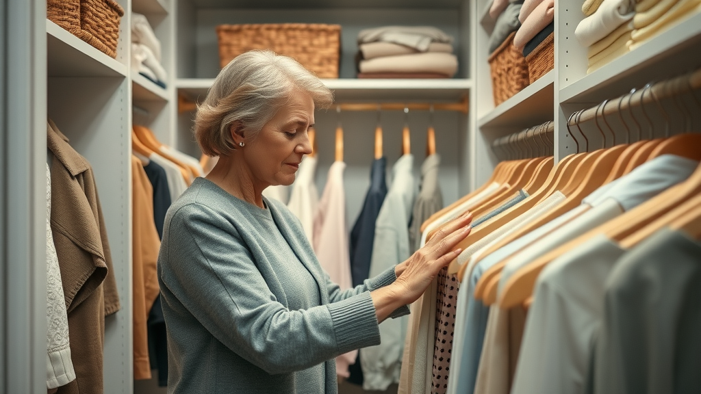 Sacramento home organizer creating a tidy, color-coordinated closet
