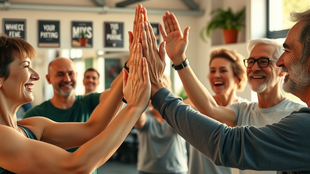 Group celebrating after Sacramento wellness fitness coaching class