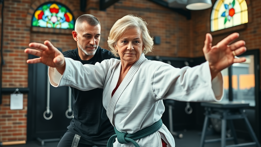 Older woman training with Sacramento wellness fitness coaching instructor