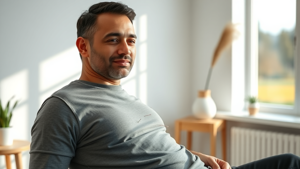 Acupuncture session for sciatica treatment Sacramento in tranquil natural light