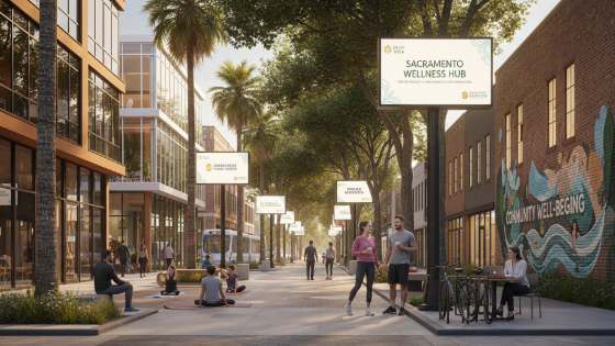 Explore Sacramento's wellness community with vibrant streets and green spaces.